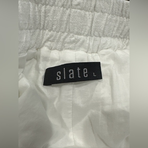 Junee Slate Maxi White Linen Skirt With Drawstrings - Picture 4 of 4